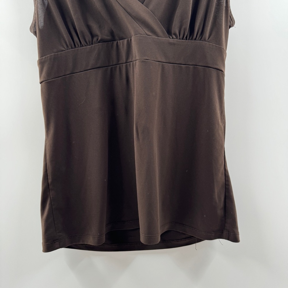 Merona Brown Sheer V-Neck Tank Top Women’s Size Small - Picture 3 of 7